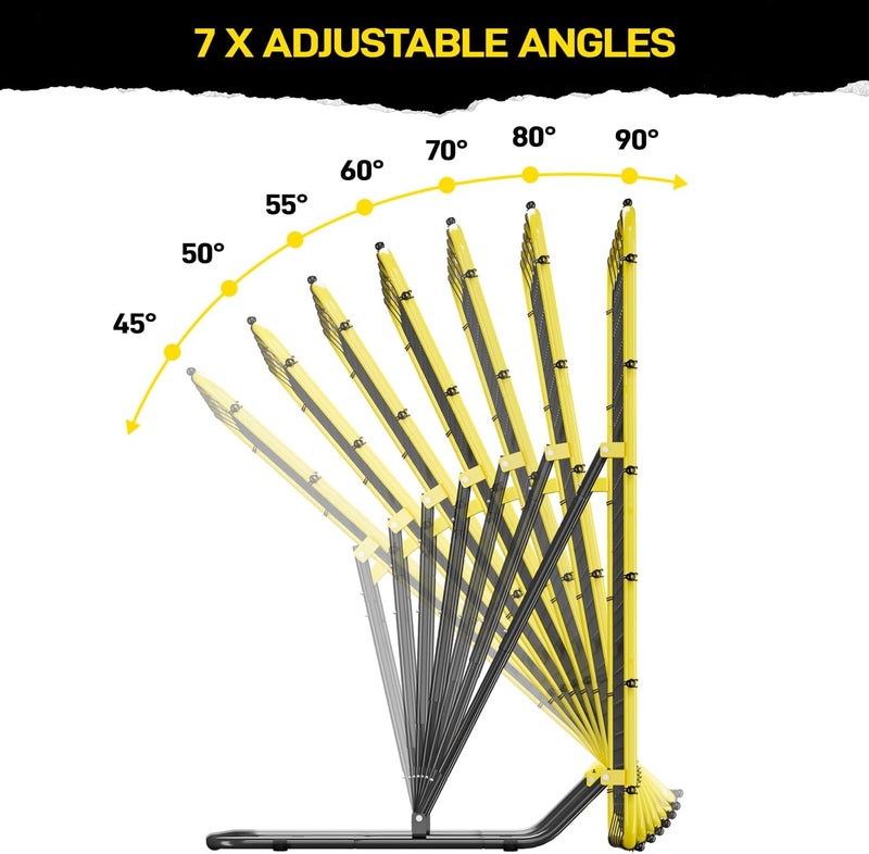 PLAYAPUT Baseball & Softball Rebounder Net with Carry Bag，7 Angles Adjustable Pitchback for Fly Balls, Grounders & Line Drives,Portable Fielding Trainer，4x4.5FT Bounce Back Net for All Players - Image 3